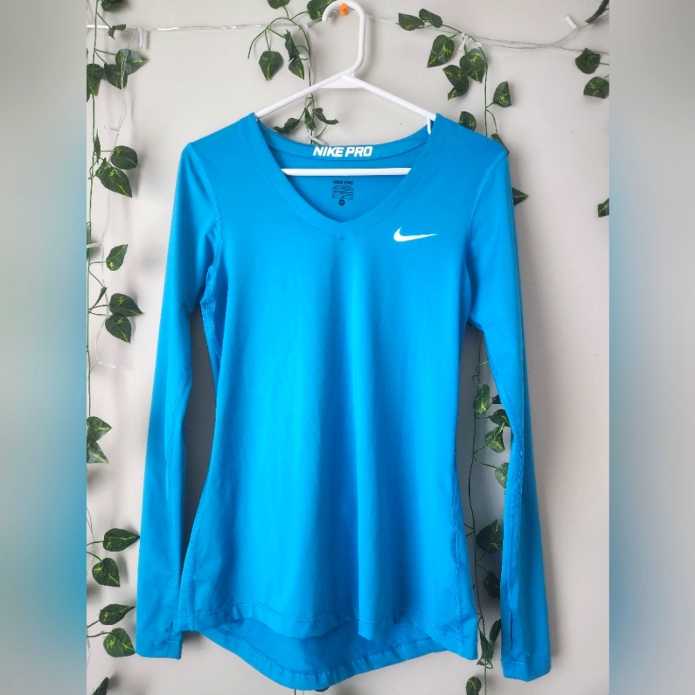 Nike Pro Women's Dri-Fit Long-Sleeve V-Neck Top